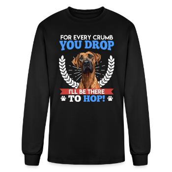Rhodesian Ridgeback Funny FOR EVERY CRUMB - Men's Long Sleeve T-Shirt - black - Front