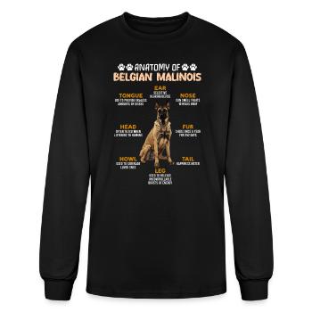 Belgian Shepherd Dog ANATOMY OF A BELGIAN - Men's Long Sleeve T-Shirt - black - Front