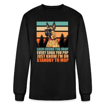 Malinois EACH CRUMB YOU DROP Hungry Malinois - Men's Long Sleeve T-Shirt - black - Front