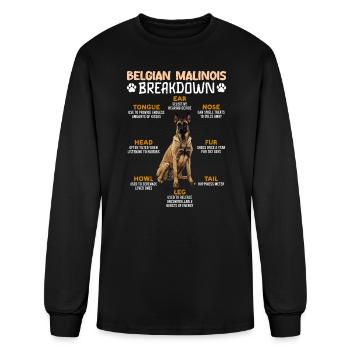 BELGIAN MALINOIS BREAKDOWN Belgian Shepherd Dog - Men's Long Sleeve T-Shirt - black - Front
