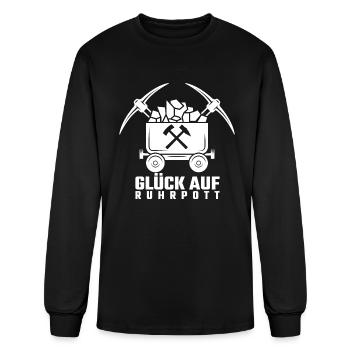 Ruhrpott Glück Auf Lore Bergbau Bergarbeiter - Men's Long Sleeve T-Shirt - black - Front