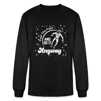 Motivational Astronaut Saying Design - Men's Long Sleeve T-Shirt - black - Front