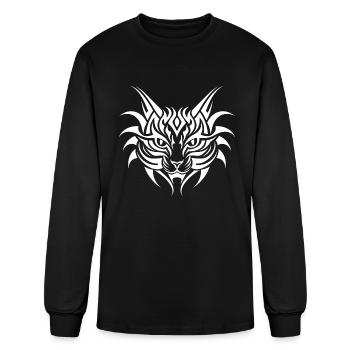Cat Pet Tribal Tattoo - Men's Long Sleeve T-Shirt - black - Front