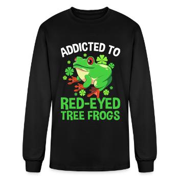 Red Eyed Tree Frog Amphibian Frogs - Men's Long Sleeve T-Shirt - black - Front