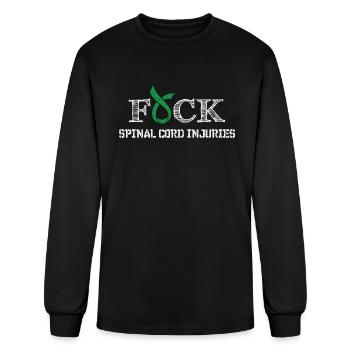 F+ck- Spinal Cord Injuries Awareness Ribbon Shirt - Men's Long Sleeve T-Shirt - black - Front