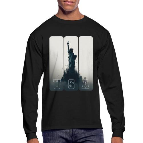 USA: Liberty Rising Over Manhattan - Men's Long Sleeve T-Shirt