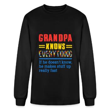 Grandpa Knows Everything If He Doesn't Know - Men's Long Sleeve T-Shirt - black - Front