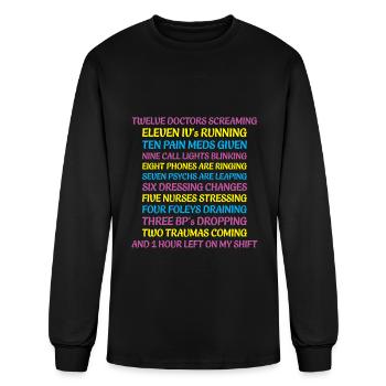 Twelve Doctors Screaming Eleven IV's Running - Men's Long Sleeve T-Shirt - black - Front