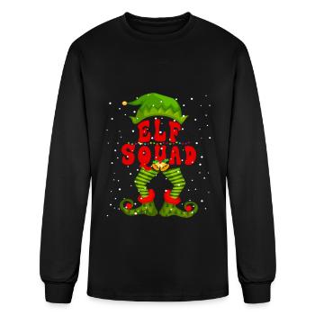 Elf Squad Cute Elf Christmas - Men's Long Sleeve T-Shirt - black - Front