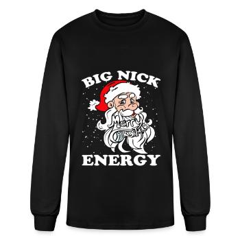 Big Nick Energy Funny Xmas Christmas - Men's Long Sleeve T-Shirt - black - Front