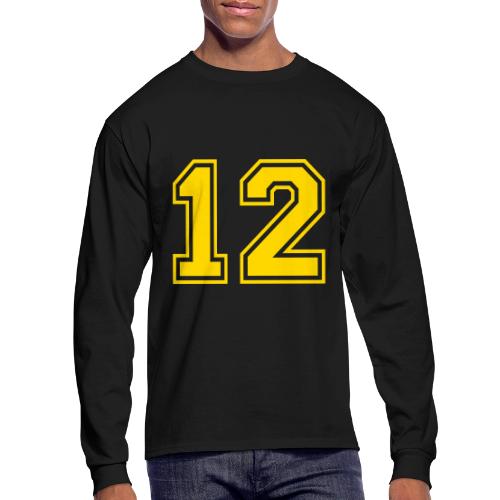 Number 12 in a classic athletic collegiate font - Men's Long Sleeve T-Shirt