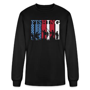 Fishing - Men's Long Sleeve T-Shirt - black - Front