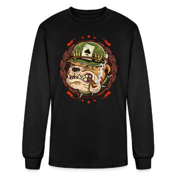 Bouledogue d’armée - T-shirt à manches longues Homme - noir - Devant
