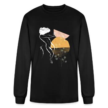 Female Line Art, Erotic LineArt, Female Beauty Art - Men's Long Sleeve T-Shirt - black - Front
