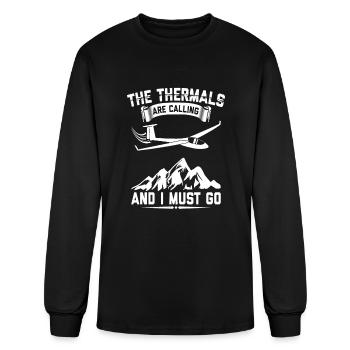 Gliding Thermals | Glider Pilots Soaring Soar Gift - Men's Long Sleeve T-Shirt - black - Front
