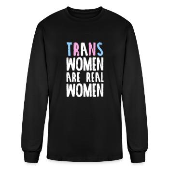 Trans women are real women - trans LGBT transgende - Men's Long Sleeve T-Shirt - black - Front