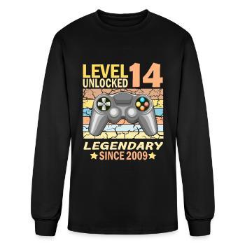 14th birthday gamer legend since 2009 - Men's Long Sleeve T-Shirt - black - Front