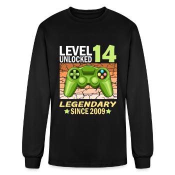 14th birthday gamer legend since 2009 - Men's Long Sleeve T-Shirt - black - Front