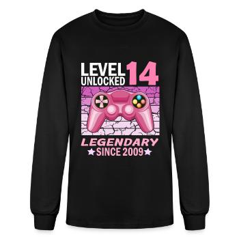 14th birthday gamer legend since 2009 - Men's Long Sleeve T-Shirt - black - Front