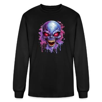 Slippery alien skull - Men's Long Sleeve T-Shirt - black - Front