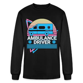 Ambulance Driver Retro - Men's Long Sleeve T-Shirt - black - Front