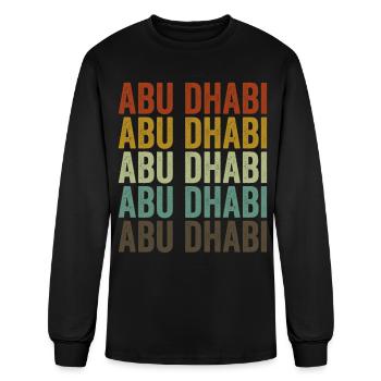 Abu Dhabi United Arab Emirates Retro Vintage - Men's Long Sleeve T-Shirt - black - Front