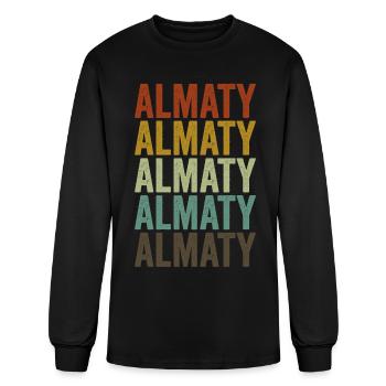 Almaty Kazakhstan Retro Vintage - Men's Long Sleeve T-Shirt - black - Front