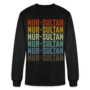 Nur-Sultan Kazakhstan Retro Vintage - Men's Long Sleeve T-Shirt - black - Front