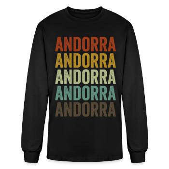 Andorra Retro Vintage - Men's Long Sleeve T-Shirt - black - Front