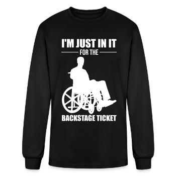 Funny Paraplegic Handicap Wheelchair Paraplegia - Men's Long Sleeve T-Shirt - black - Front