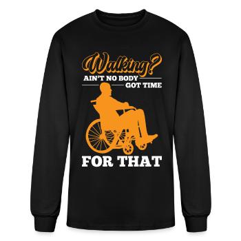 Funny Paraplegic Handicap Wheelchair Paraplegia - Men's Long Sleeve T-Shirt - black - Front