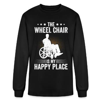 Funny Paraplegic Handicap Wheelchair Paraplegia - Men's Long Sleeve T-Shirt - black - Front
