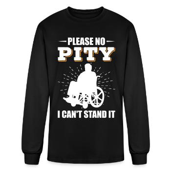 Funny Paraplegic Handicap Wheelchair Paraplegia - Men's Long Sleeve T-Shirt - black - Front