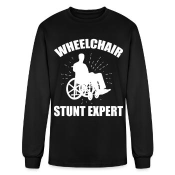 Funny Paraplegic Handicap Wheelchair Paraplegia - Men's Long Sleeve T-Shirt - black - Front