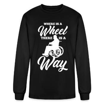 Funny Paraplegic Handicap Wheelchair Paraplegia - Men's Long Sleeve T-Shirt - black - Front