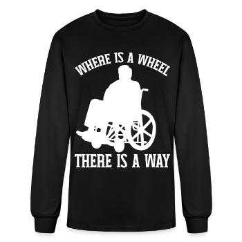 Funny Paraplegic Handicap Wheelchair Paraplegia - Men's Long Sleeve T-Shirt - black - Front