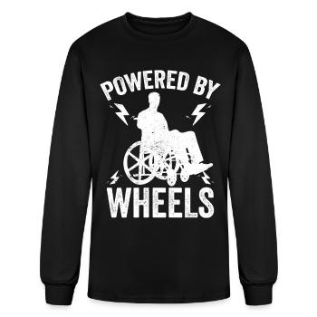 Paraplegic Handicap Paraplegia Powered By Wheels - Men's Long Sleeve T-Shirt - black - Front