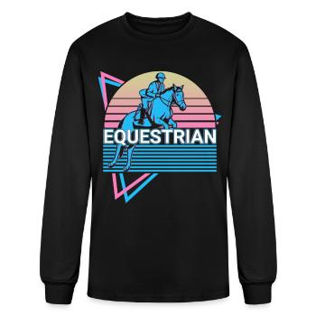 Equestrian Retro Horse Rider - Men's Long Sleeve T-Shirt - black - Front