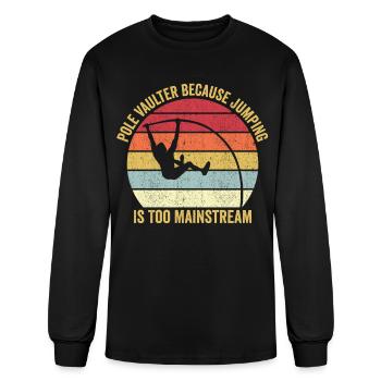 Funny Pole Vault Pole Vaulting - Men's Long Sleeve T-Shirt - black - Front