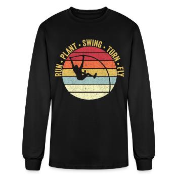 Funny Pole Vault Pole Vaulting - Men's Long Sleeve T-Shirt - black - Front