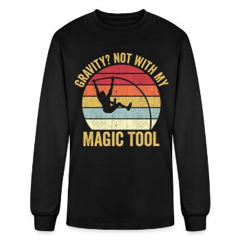 Funny Pole Vault Pole Vaulting Gravity? Retro - Men's Long Sleeve T-Shirt - black - Front