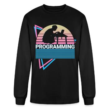 Programming Programmer Retro - Men's Long Sleeve T-Shirt - black - Front