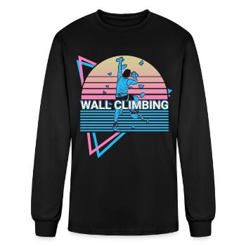 Wall Climbing Wall Climber Retro - Men's Long Sleeve T-Shirt - black - Front