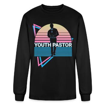 Youth Pastor Retro - Men's Long Sleeve T-Shirt - black - Front
