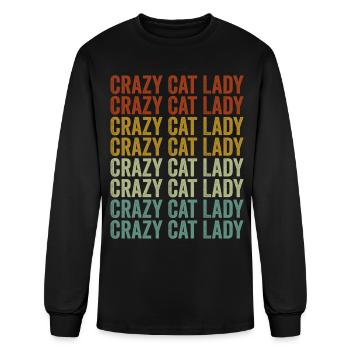 Crazy Cat Lady Purple Cats - Men's Long Sleeve T-Shirt - black - Front