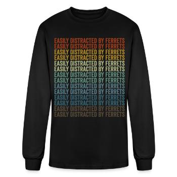 Easily Distracted By Ferrets Ferret - Men's Long Sleeve T-Shirt - black - Front