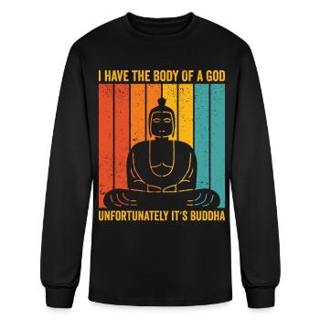 Buddhism Buddha Retro - Men's Long Sleeve T-Shirt - black - Front