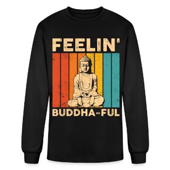 Buddhism Buddha Buddhist Retro - Men's Long Sleeve T-Shirt - black - Front