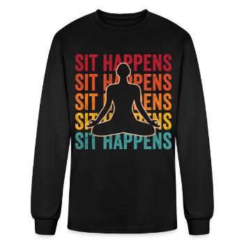 Buddhism Buddha Buddhist Retro - Men's Long Sleeve T-Shirt - black - Front