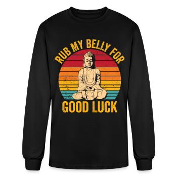 Buddhism Buddha Buddhist Retro - Men's Long Sleeve T-Shirt - black - Front